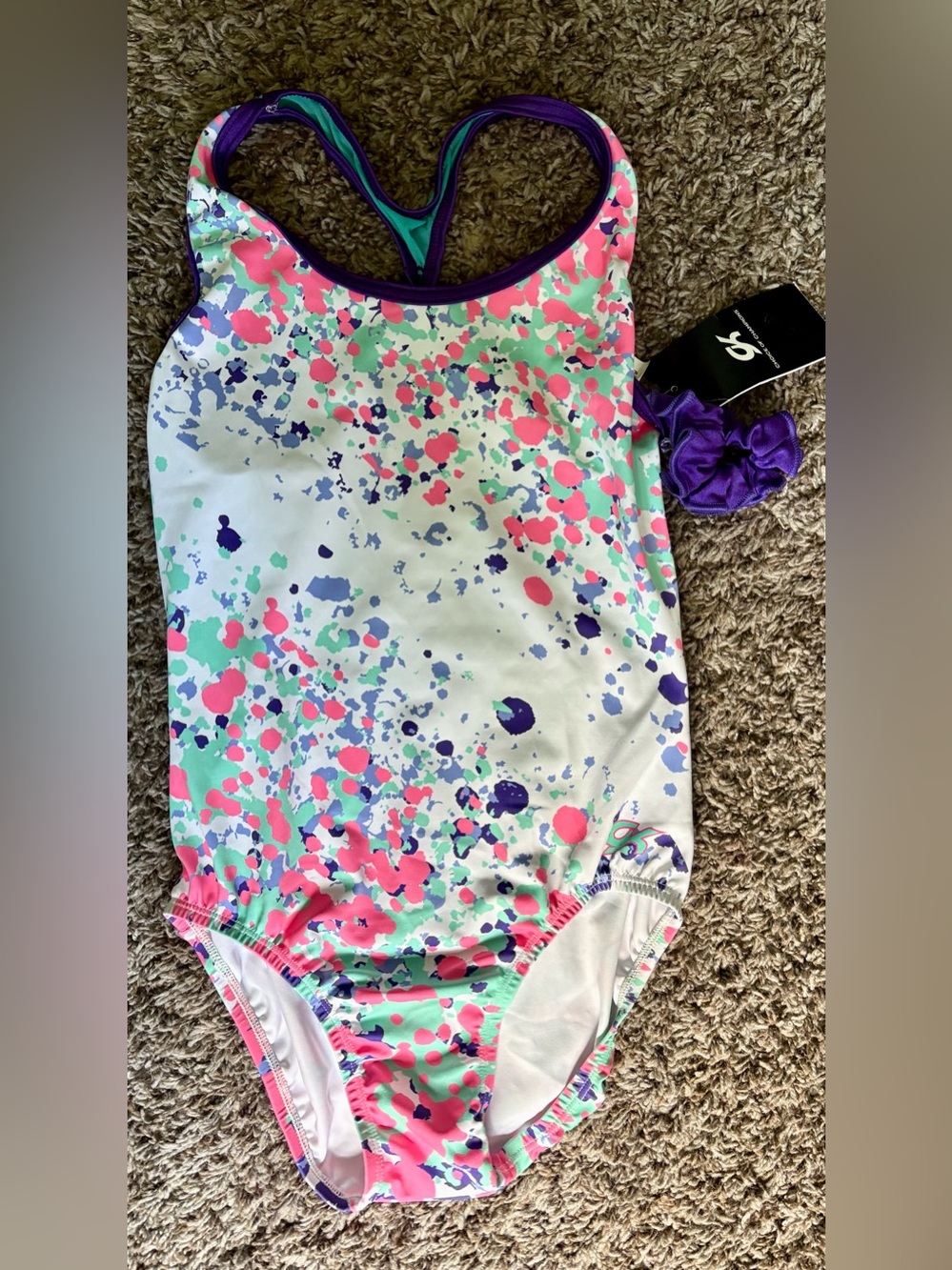 Choices Kids One-Piece Swimsuit in White, Pink, Mint & Purple